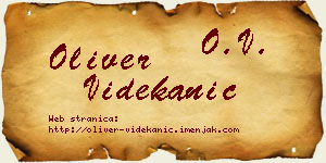 Oliver Videkanić vizit kartica